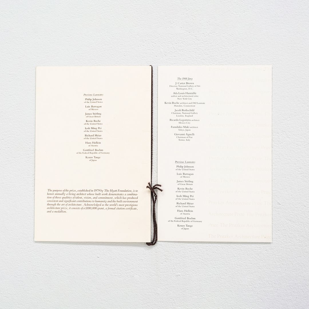 Pritzker Architecture Prize Program and Invitation