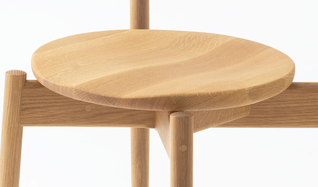 Tsubura Semi Armchair โ Wood Seat
