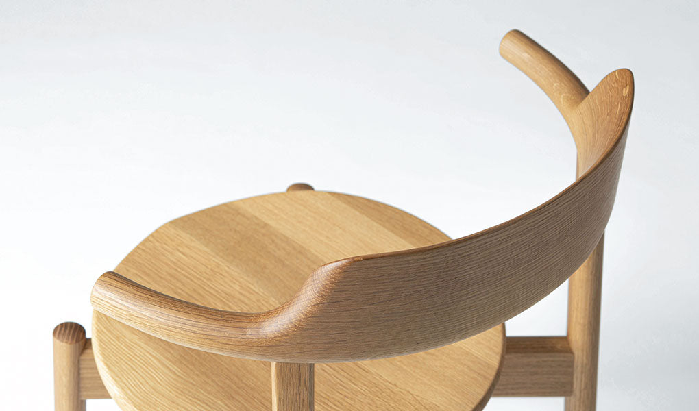 Tsubura Semi Armchair โ Wood Seat
