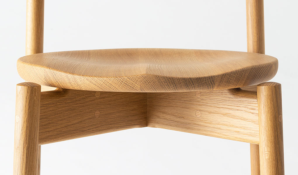Tsubura Semi Armchair โ Wood Seat