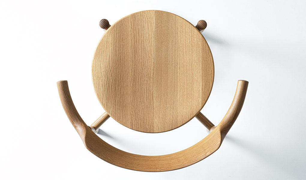 Tsubura Semi Armchair โ Wood Seat