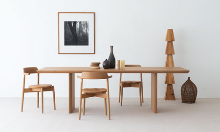Tsubura Semi Armchair โ Wood Seat