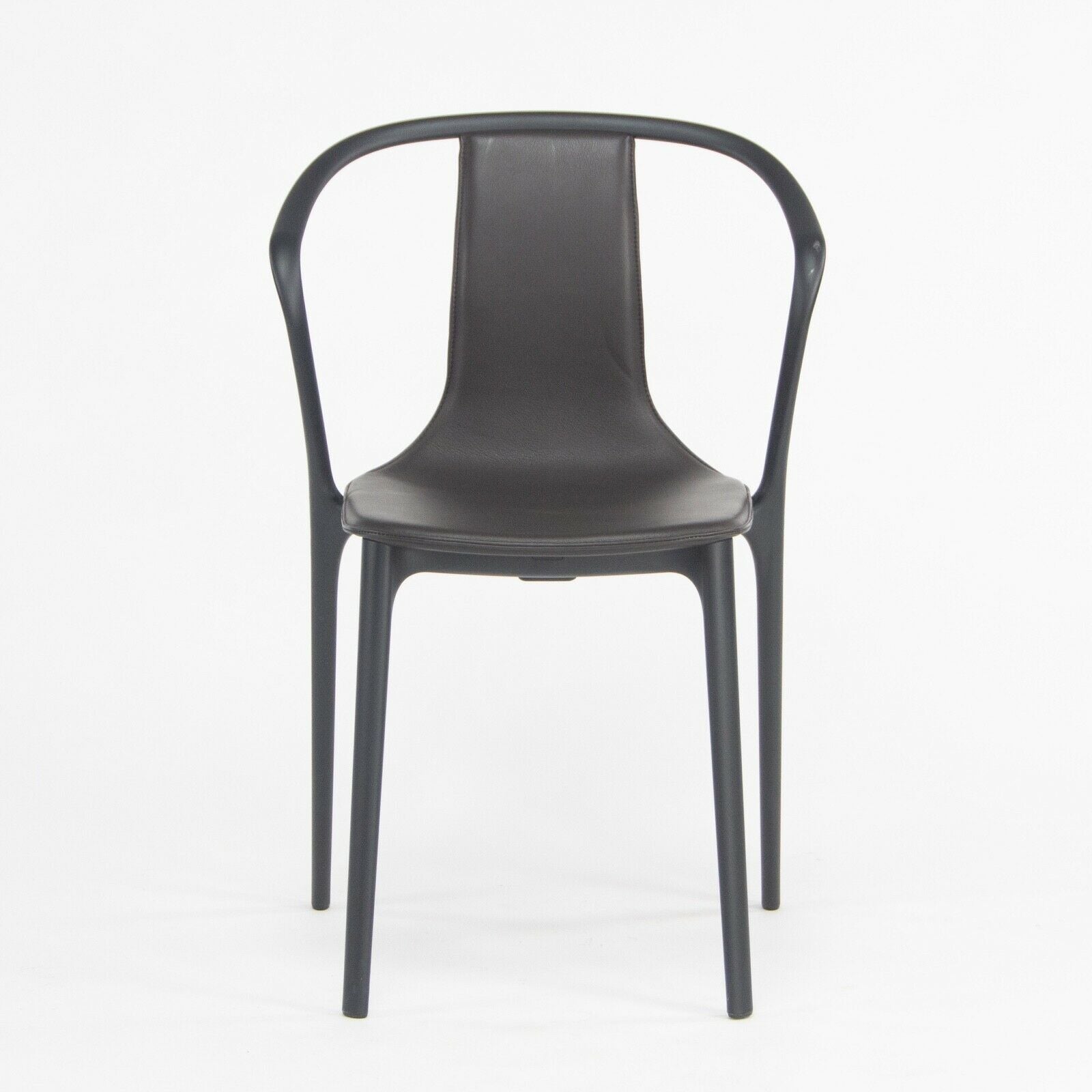 C. 2019 Vitra Belleville Armchair in Brown Leather by Ronan and