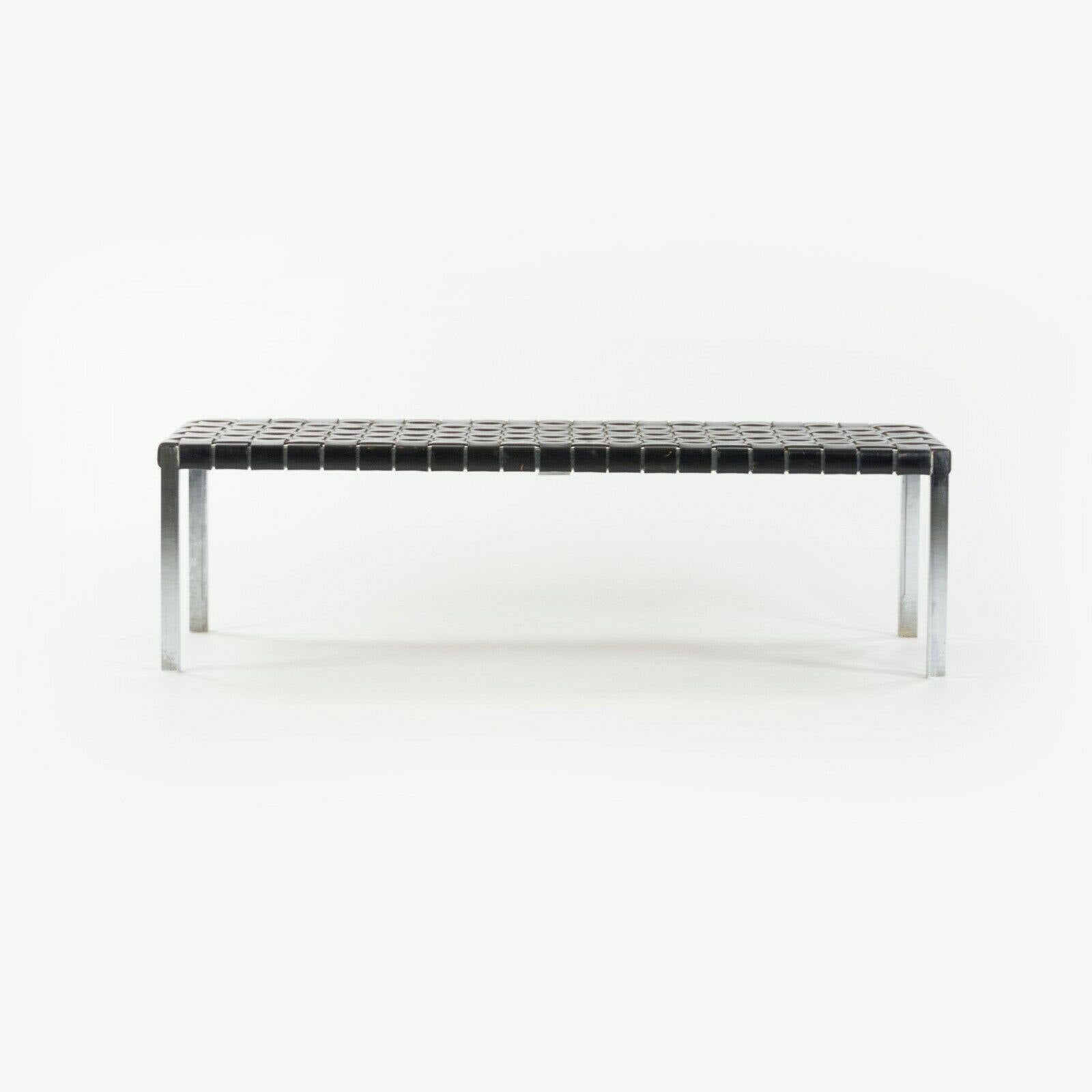Woven Leather Bench