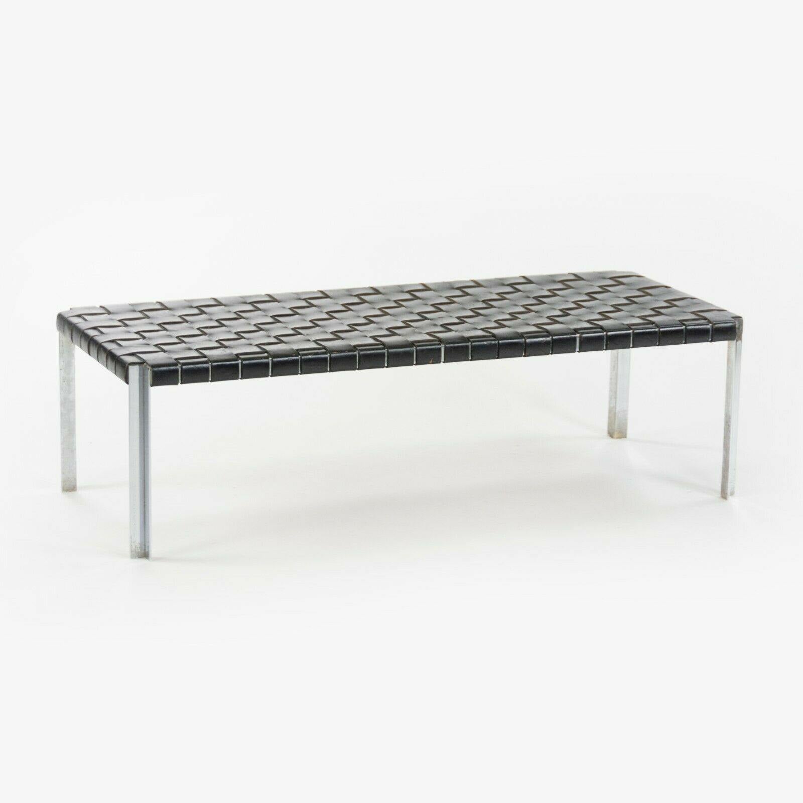 Woven Leather Bench