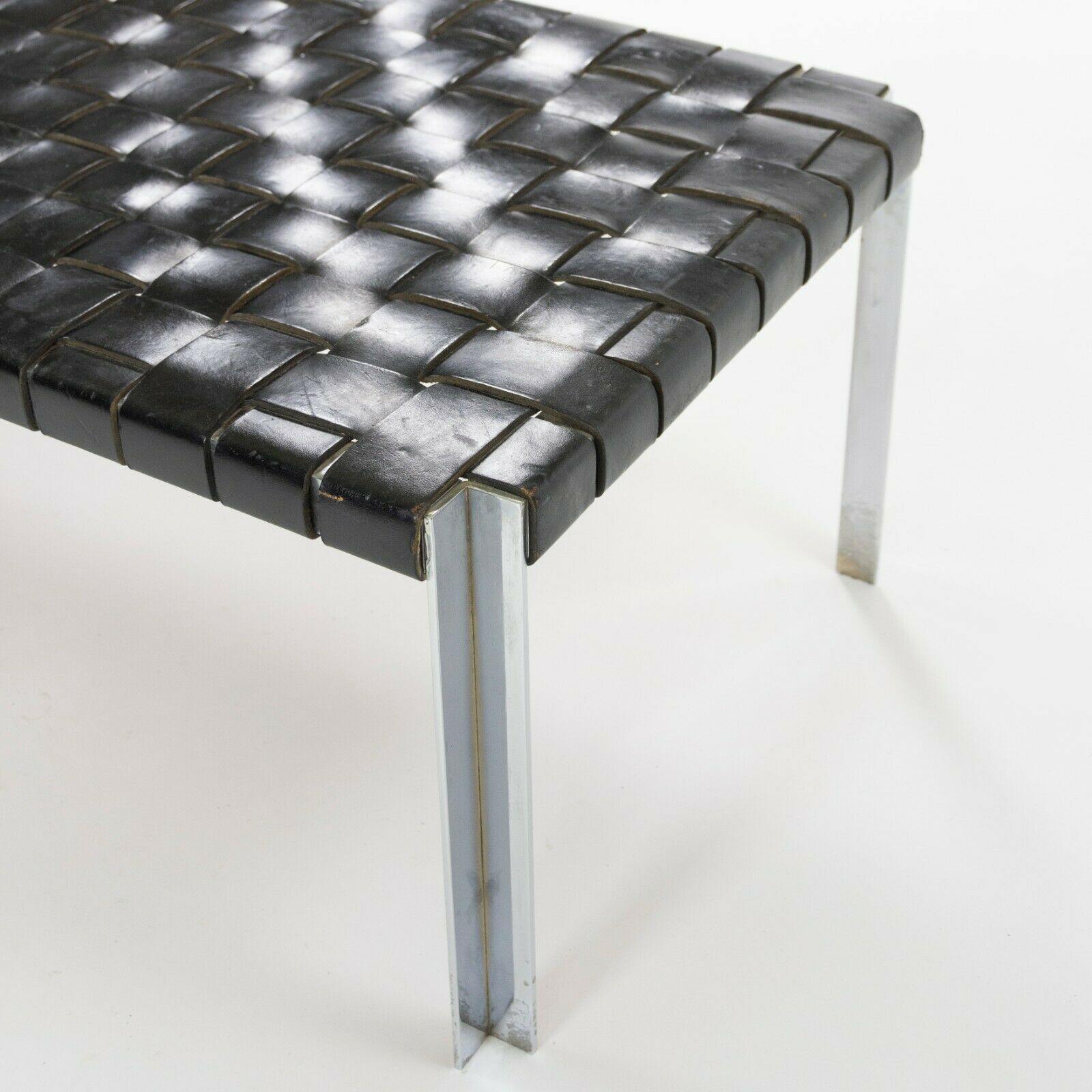 Woven Leather Bench