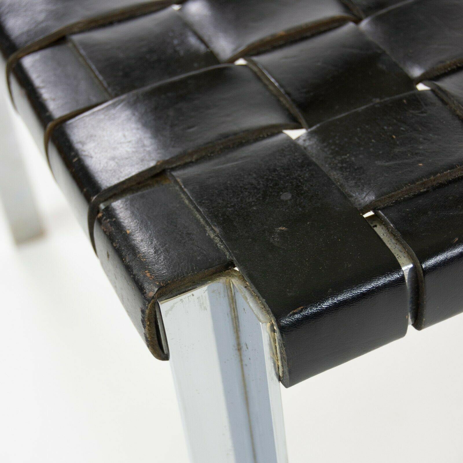 Woven Leather Bench