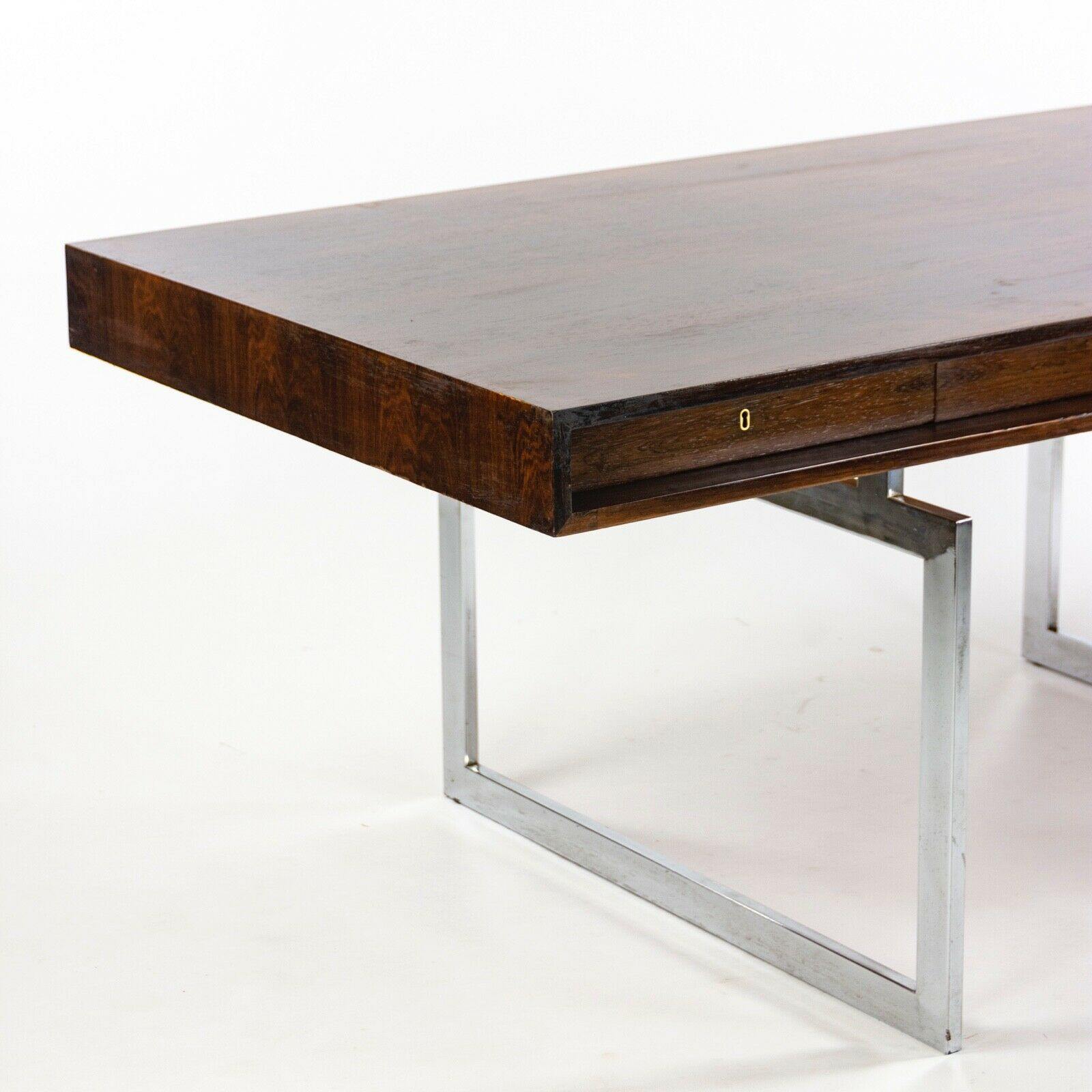 1959 4-Drawer Bodil Kjaer Desk for E. Pedersen and Son Brazilian Rosewood Made in Denmark - Rarify Inc.