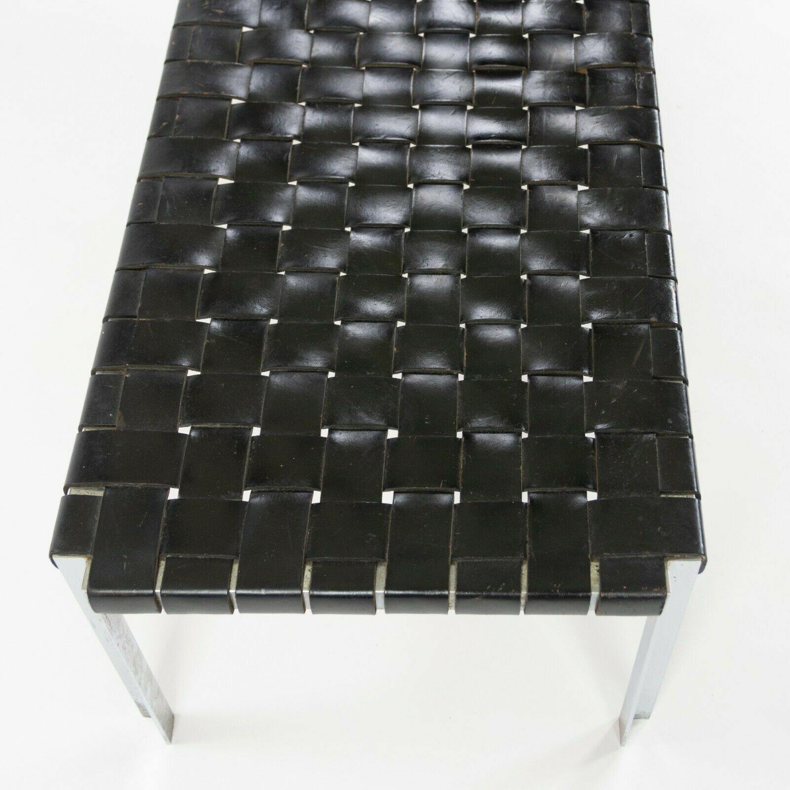 Woven Leather Bench