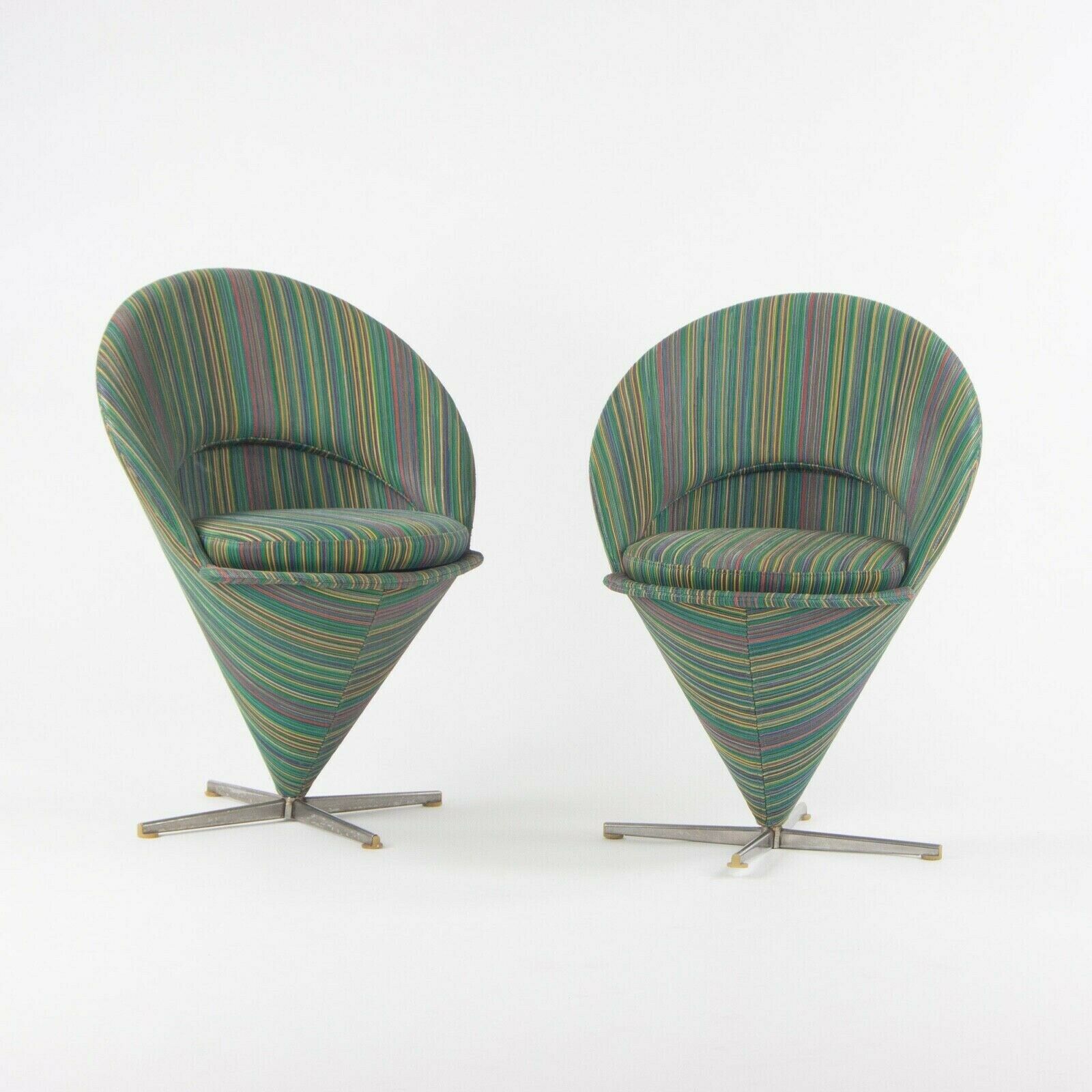 1960s Pair of Verner Panton Cone Chairs Made in Denmark for Plus