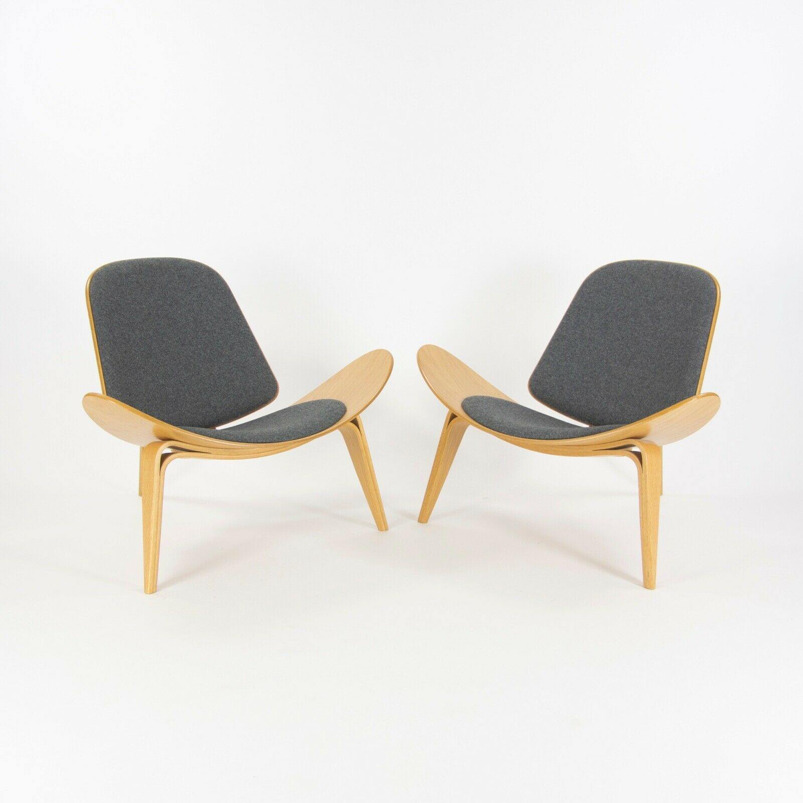 Hans Wegner Carl Hansen Denmark CH07 Shell Lounge Chairs Lacquered