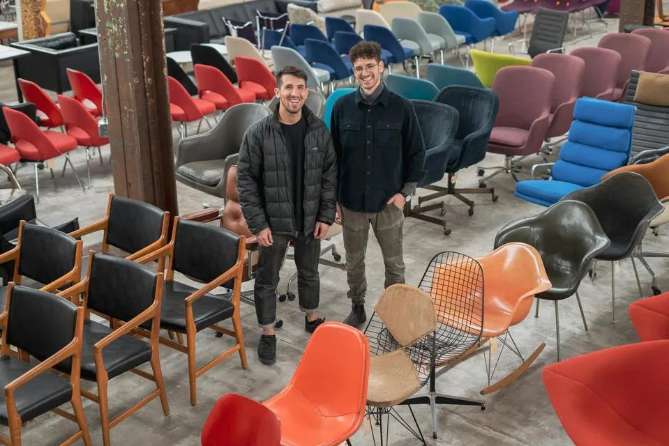 Rarify co-founders David Rosenwasser and Jeremy Bilotti pictured in the Rarify warehouse (image via Forbes)