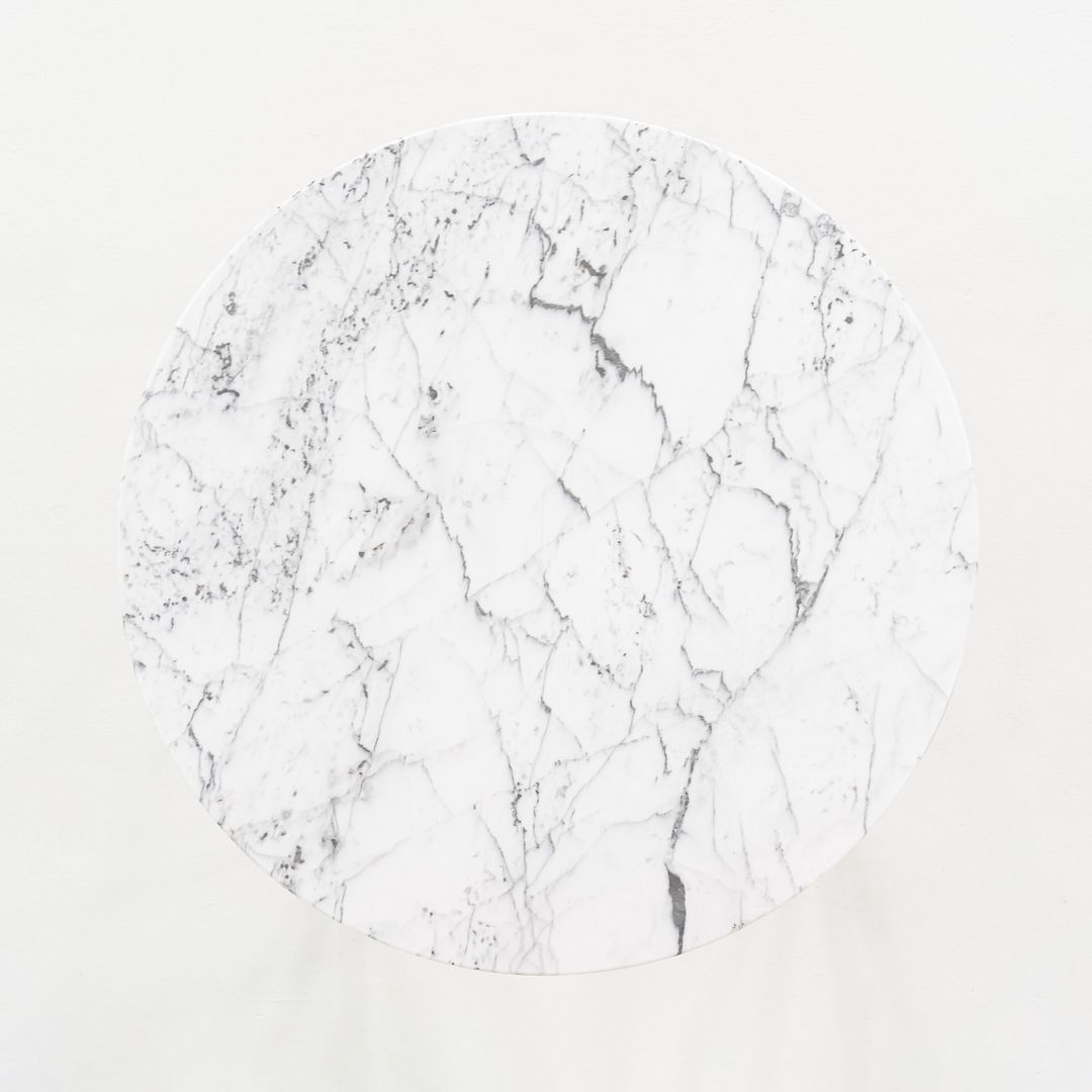 Round Steel and Marble Side Table