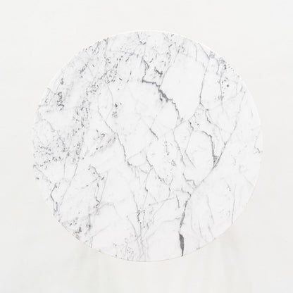 Round Steel and Marble Side Table