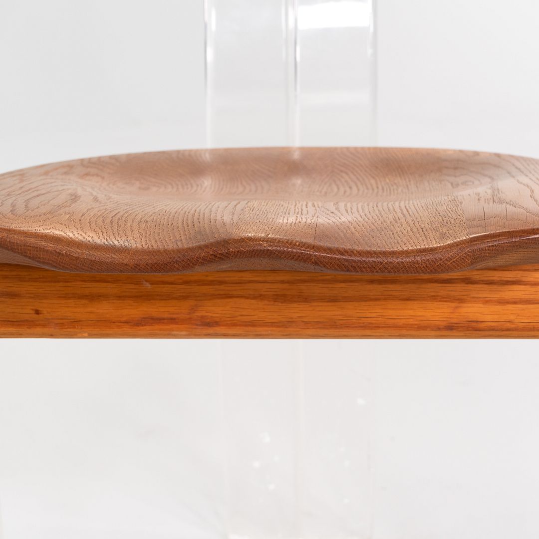 Lucite and Oak Side Chair