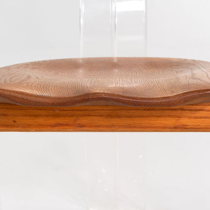 Lucite and Oak Side Chair