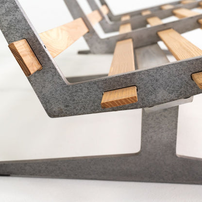 Oak and Aluminum Bench