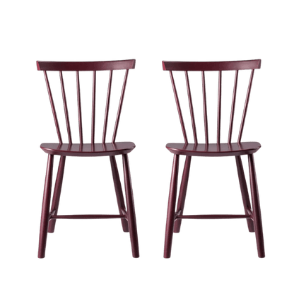 J46 Dining Chair — Black Red Painted Beech — Set of 2