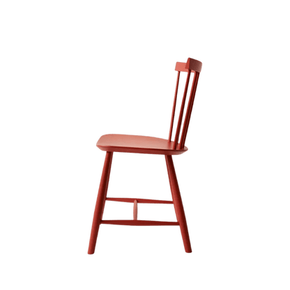 J46 Dining Chair — Coral Red Painted Beech