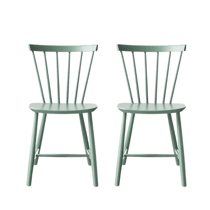J46 Dining Chair — Dusty Green Painted Beech — Set of 2