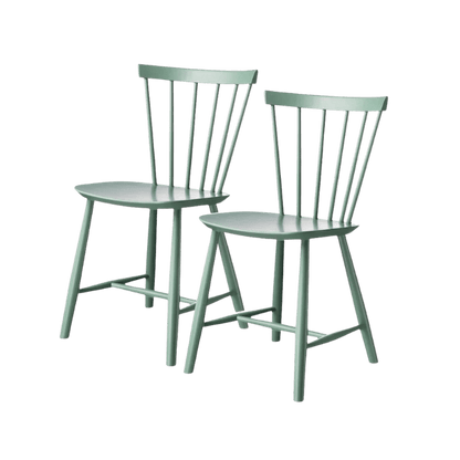 J46 Dining Chair — Dusty Green Painted Beech — Set of 2