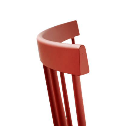 J46 Dining Chair — Coral Red Painted Beech — Set of 2