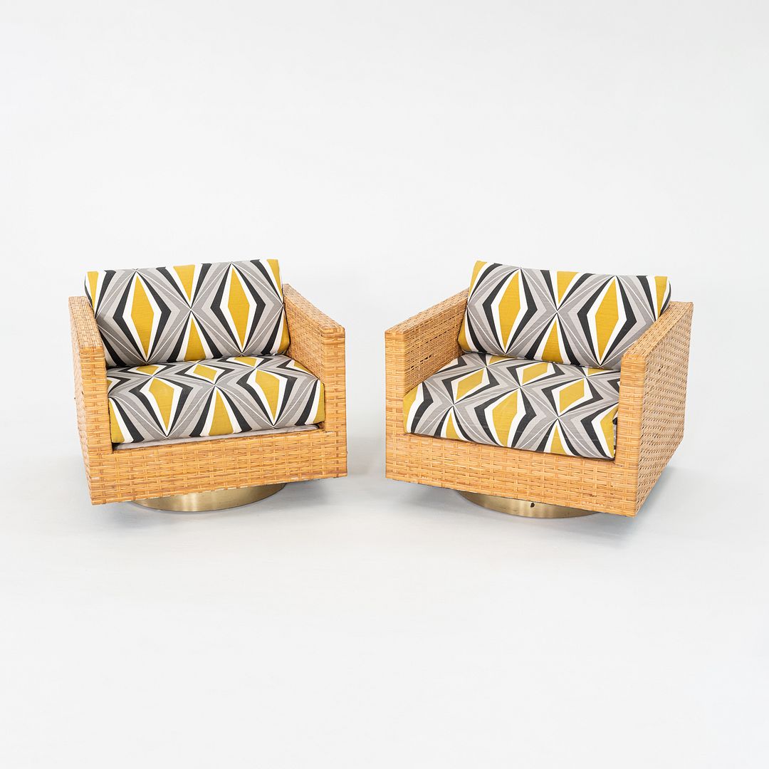Rattan Cube Swivel Chairs