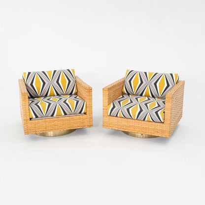 Rattan Cube Swivel Chairs