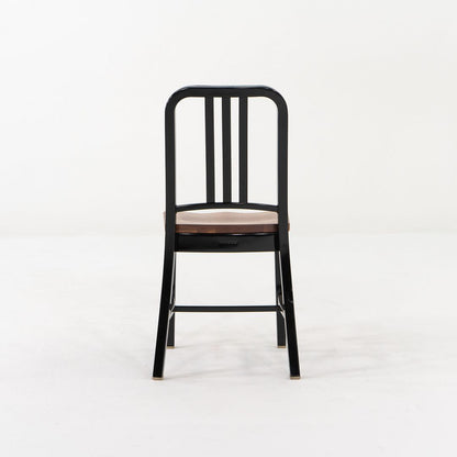 Navy Side Chair with Wood Seat