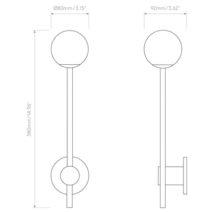 Orb Single Bathroom Wall Lamp