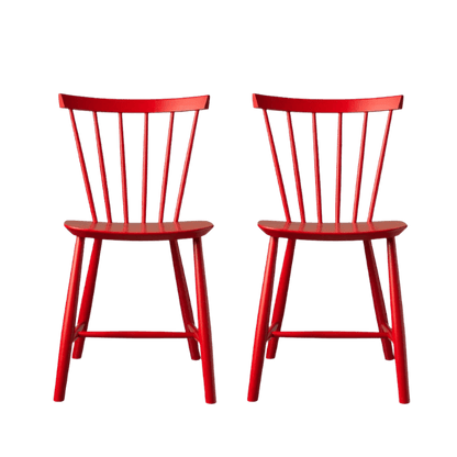 J46 Dining Chair — Mailbox Red Beech — Set of 2