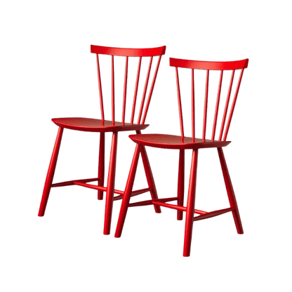 J46 Dining Chair — Mailbox Red Beech — Set of 2