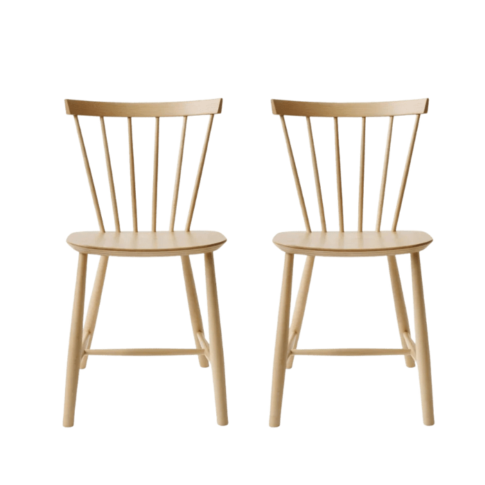 J46 Dining Chair — Beech Nature Lacquered — Set of 2