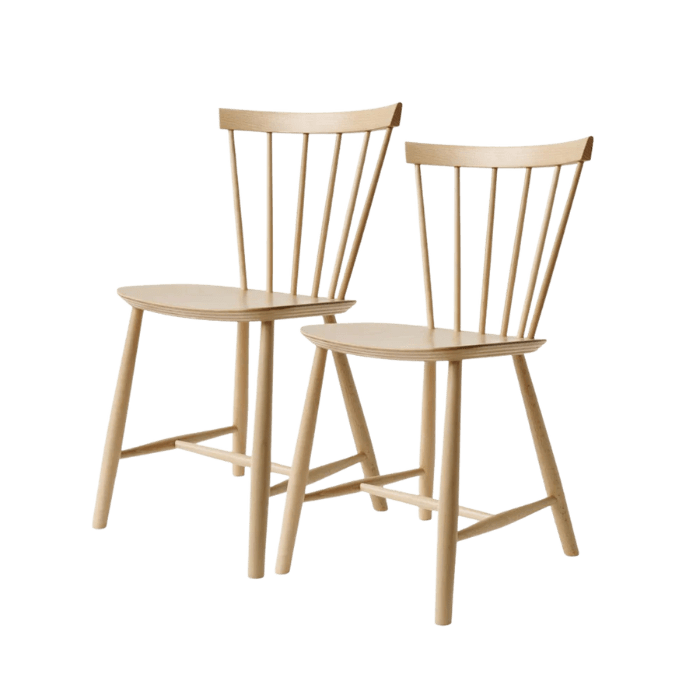J46 Dining Chair — Beech Nature Lacquered — Set of 2