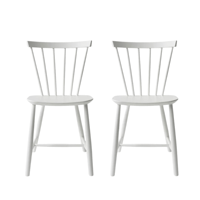 J46 Dining Chair — Pure White Painted Beech — Set of 2