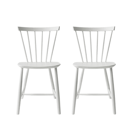 J46 Dining Chair — Pure White Painted Beech — Set of 2