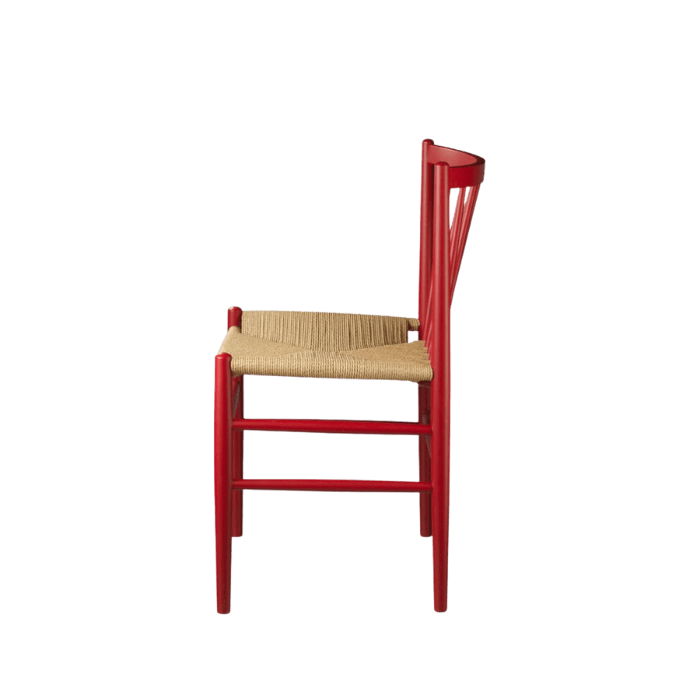 J80 Chair — Ruby Red Painted Beech