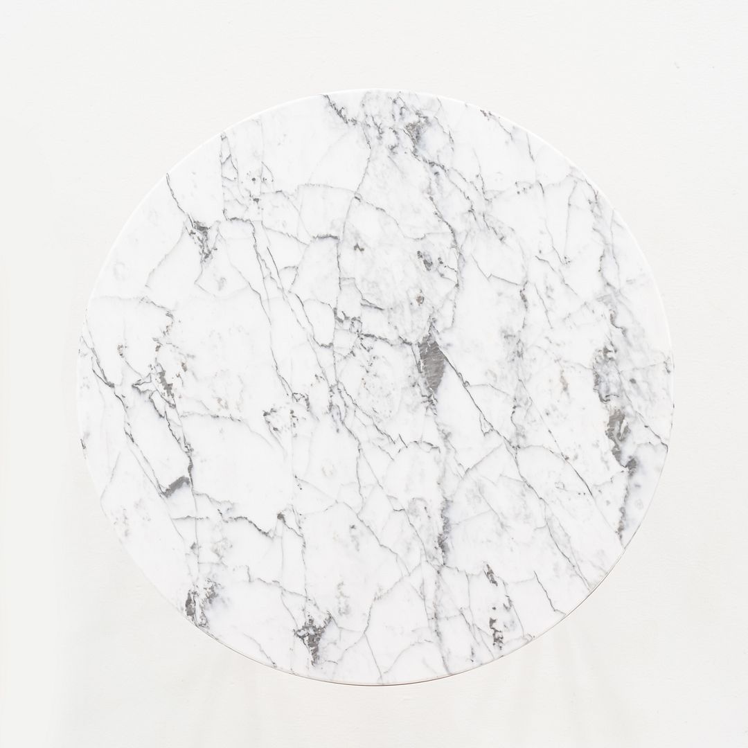 Round Steel and Marble Side Table