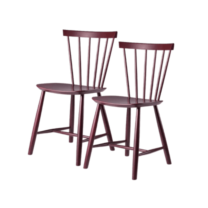 J46 Dining Chair — Black Red Painted Beech — Set of 2