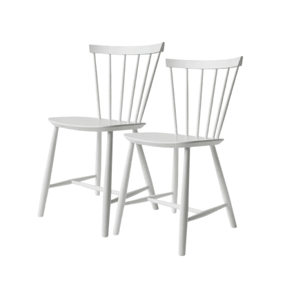 J46 Dining Chair — Pure White Painted Beech — Set of 2