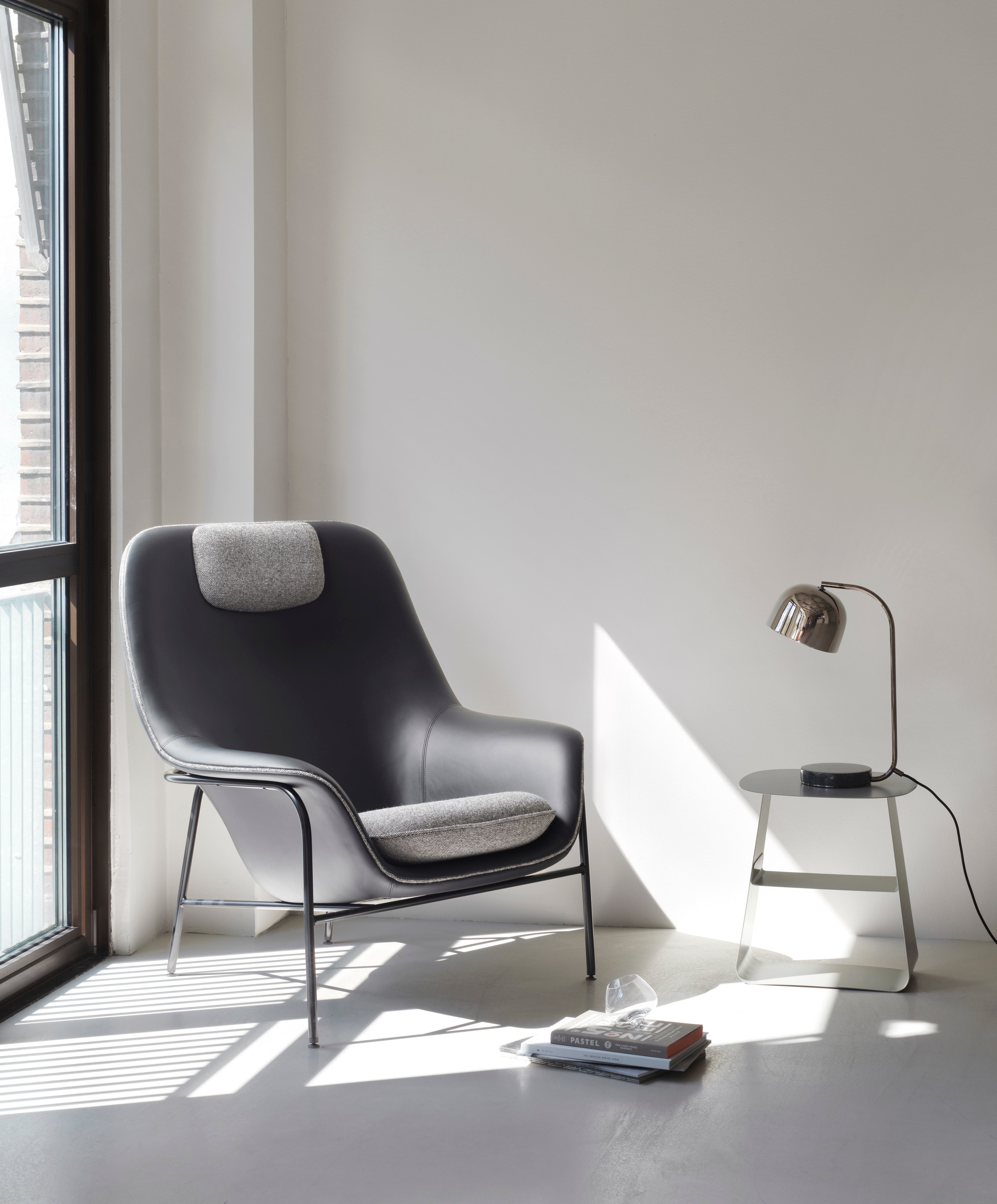 Drape Lounge Chair with Headrest — Steel