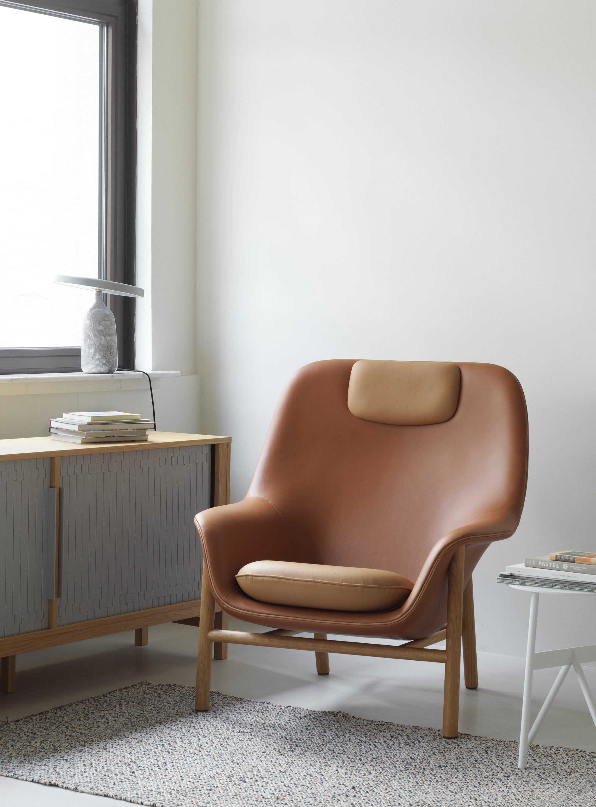 Drape Lounge Chair with Headrest — Wood