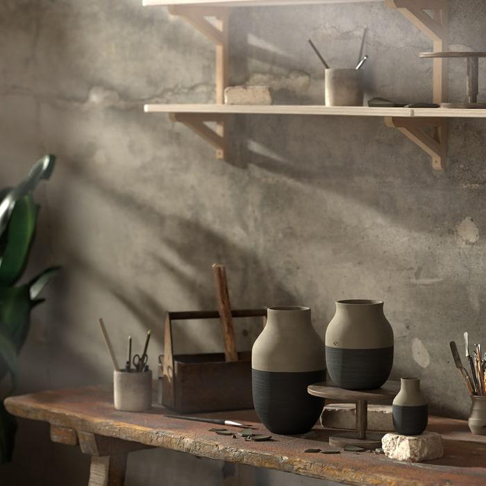 Kähler Omaggio Circulare Vase — Anthracite Grey 7.9"