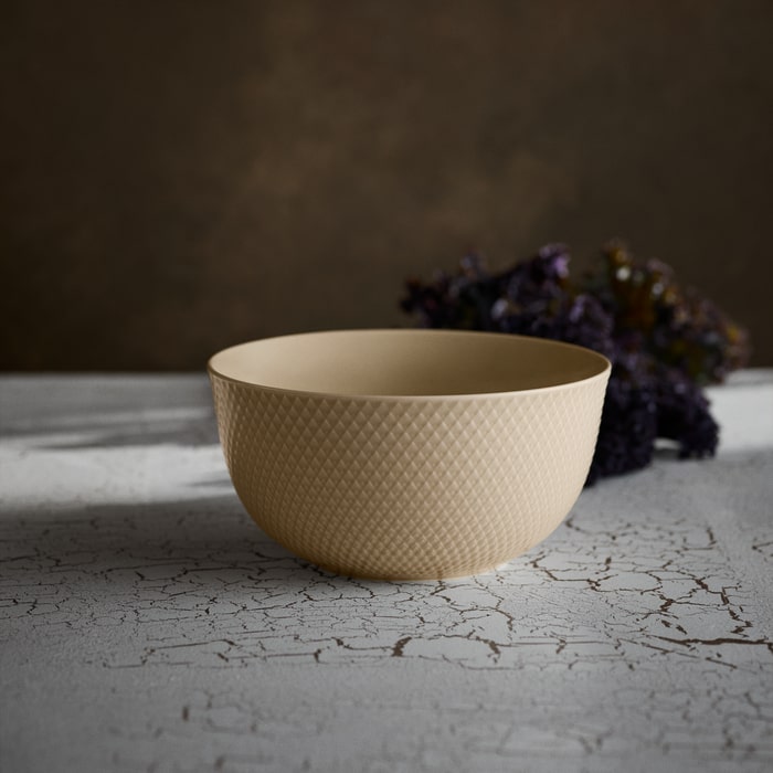 Lyngby Porcelaen Rhombe Earth Bowl — Marble 8.7"