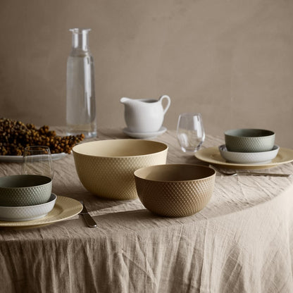 Lyngby Porcelaen Rhombe Earth Bowl — Clay 6.9"
