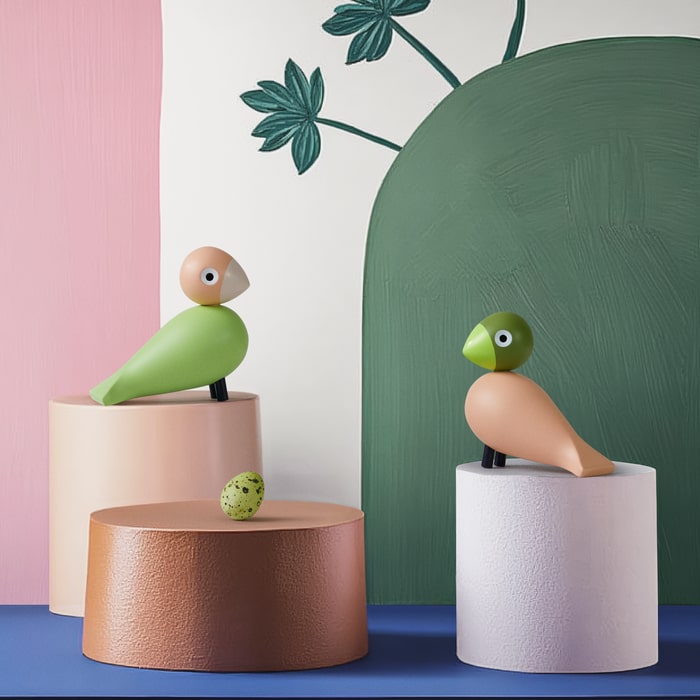 Lovebirds — Light Green/Rose
