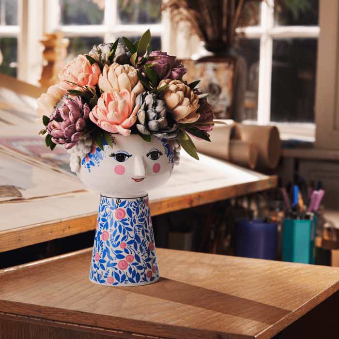 Bjørn Wiinblad Eva Vase — Blue/Rose