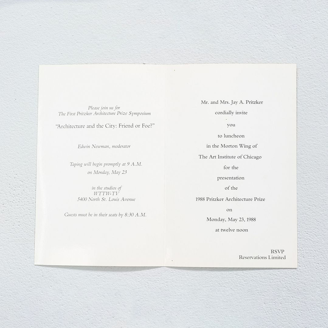 Pritzker Architecture Prize Program and Invitation