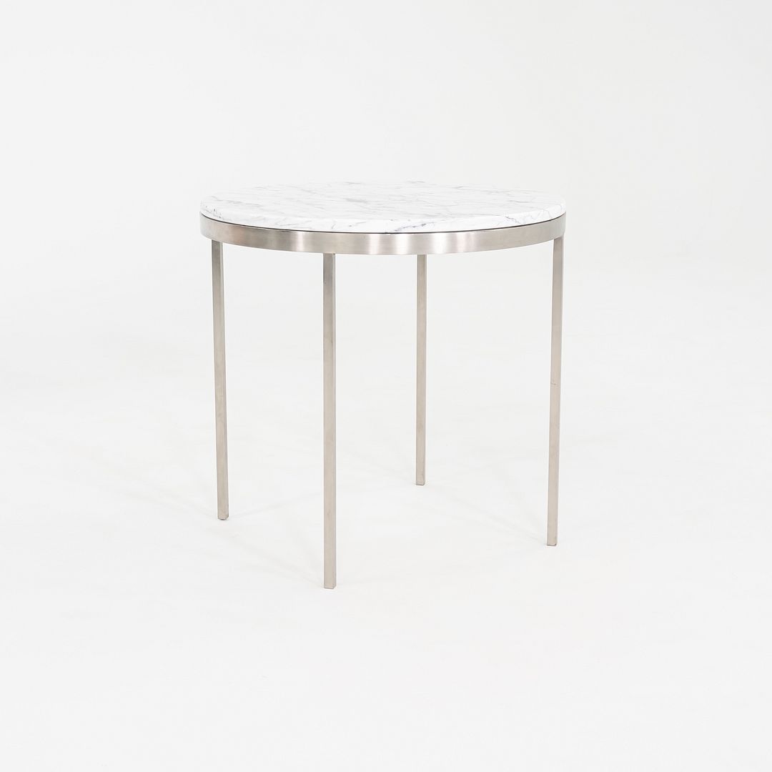 Round Steel and Marble Side Table