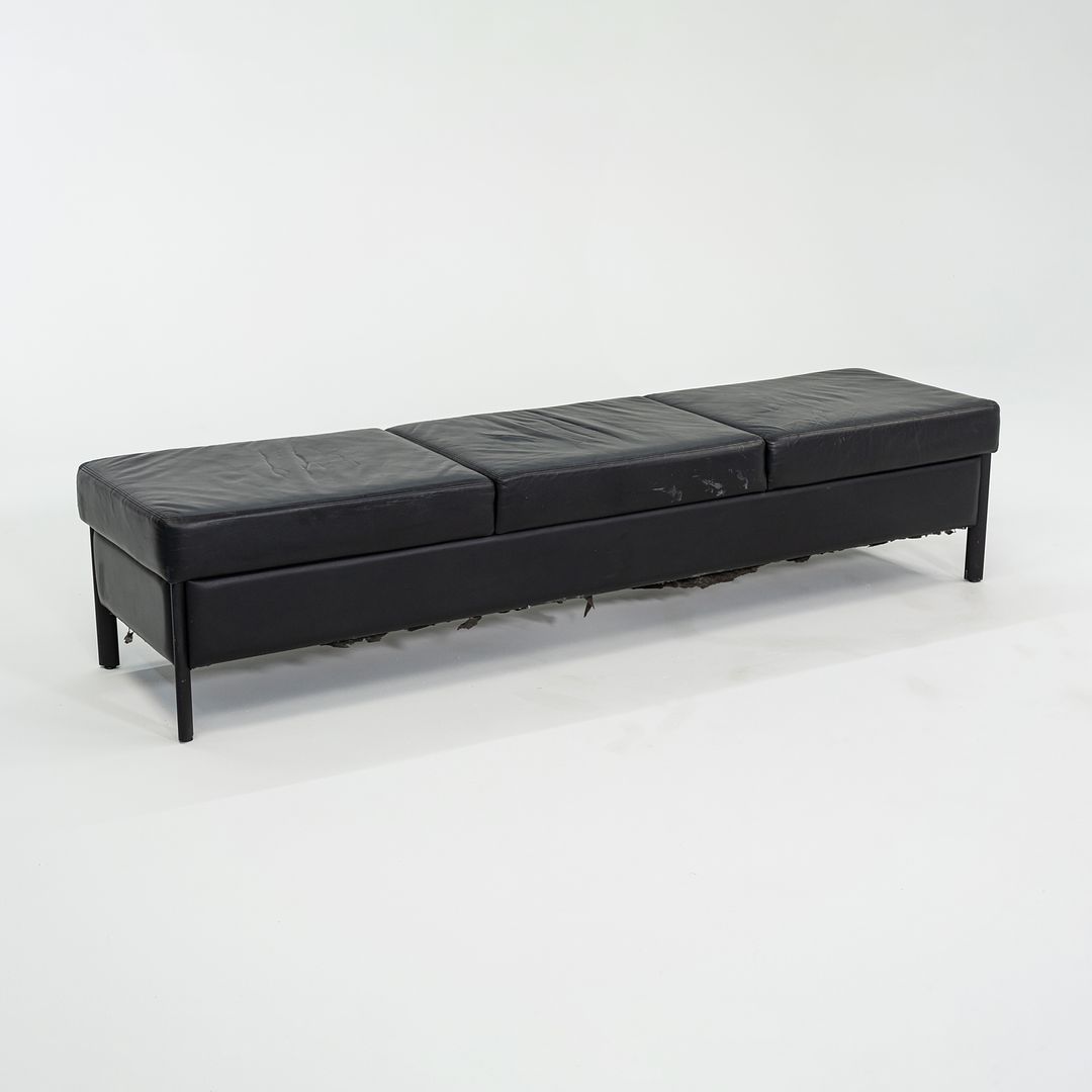3-Seat Leather Bench
